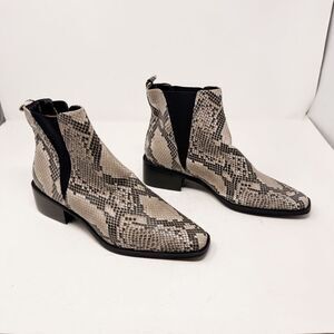Paolo Snake Python Ankle Leather Booties Chelsea 10